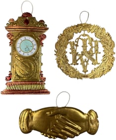 THREE FLAT DRESDEN ORNAMENTS