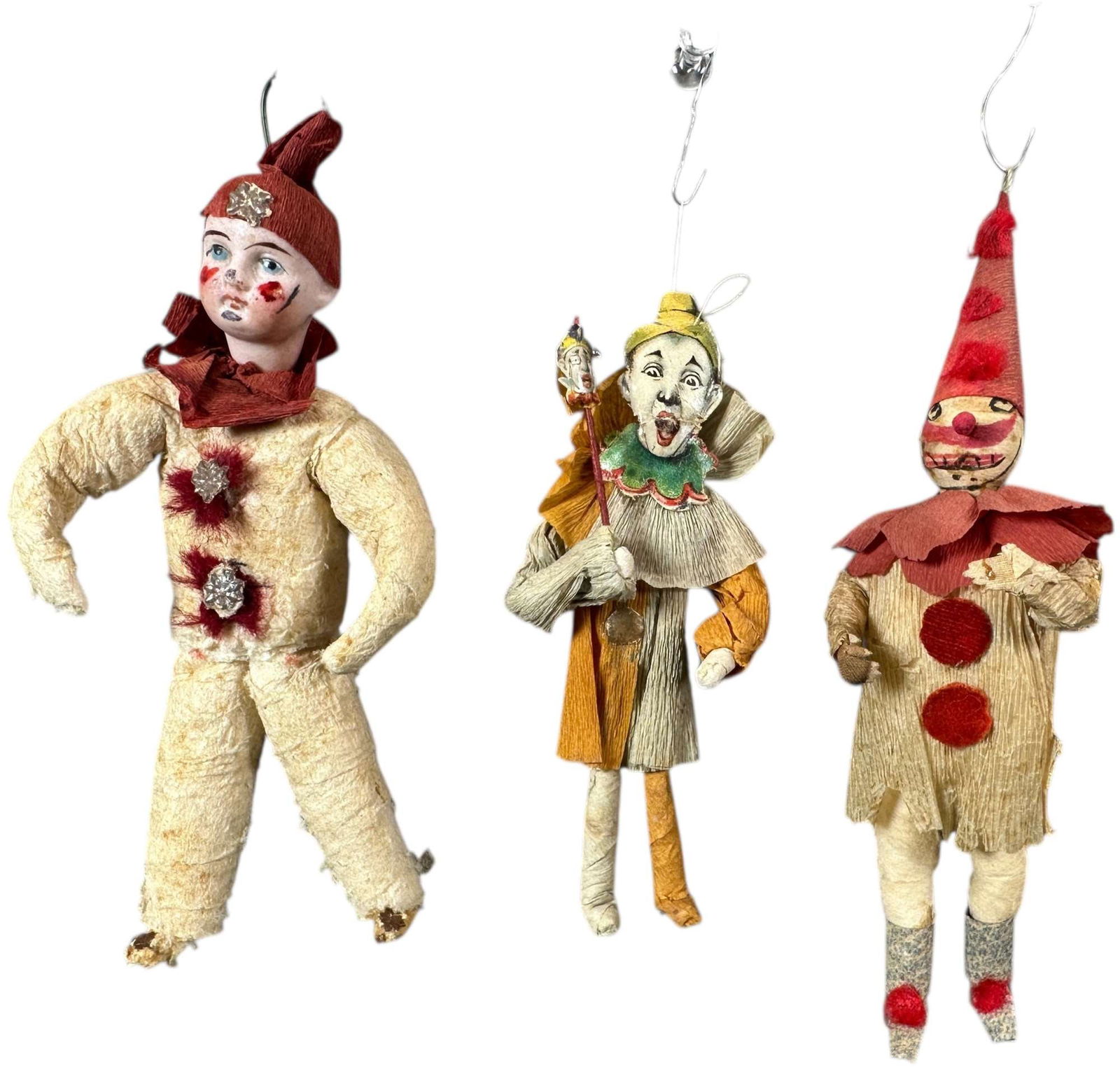 THREE CLOWN COTTON ORNAMENTS (1 of 5)