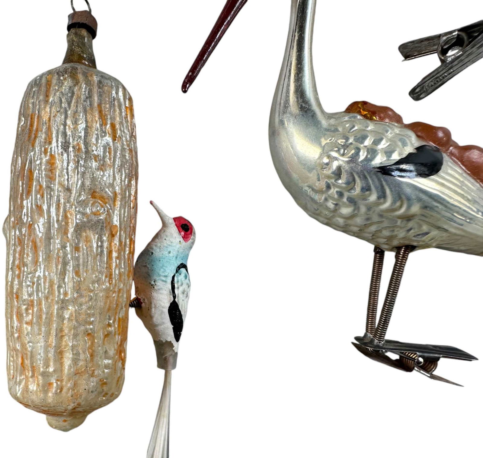 THREE GLASS BIRD ORNAMENTS - 2