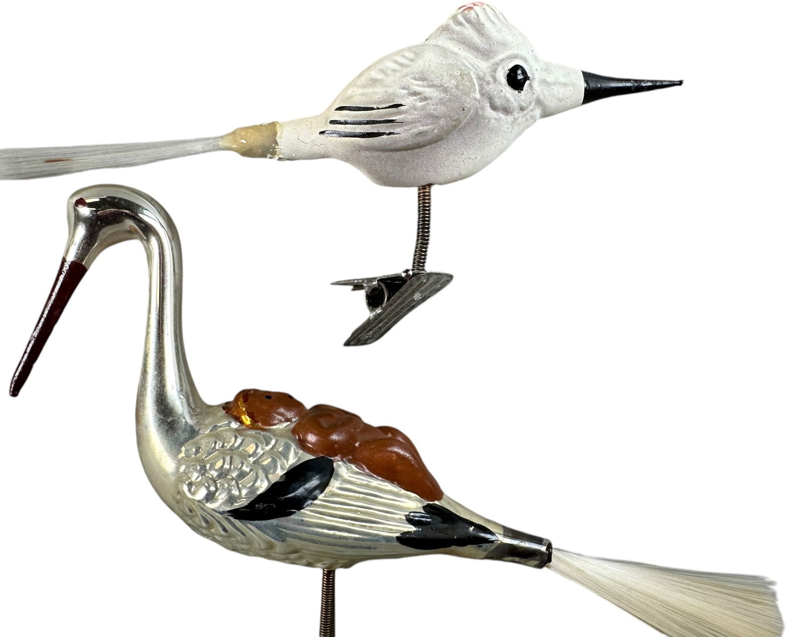 THREE GLASS BIRD ORNAMENTS - 3