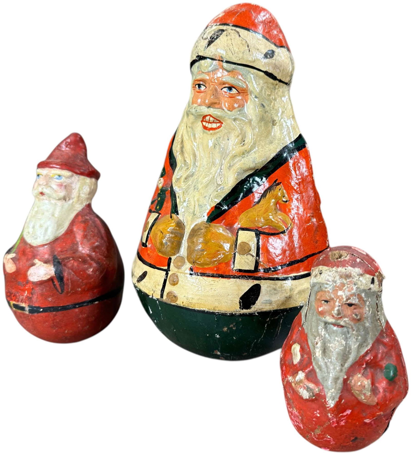 THREE SANTA ROLY POLY FIGURES - 2