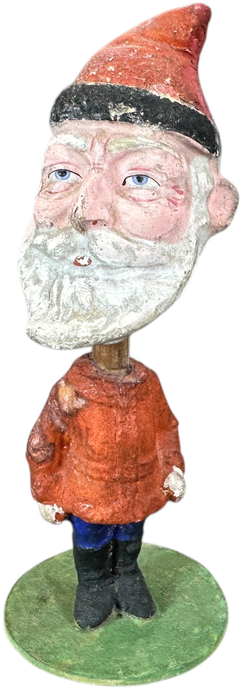 SCARCE GERMAN BOBBLE HEAD SANTA: 1161. SCARCE GERMAN BOBBLE HEAD SANTA | 7.5" h. | (Very Good to Excellent Condition) | $300 - $500