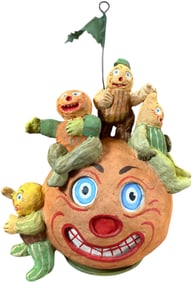 VEGGIES GATHER ROUND THE PUMPKIN CONTAINER