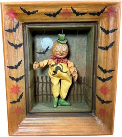 FRAMED PUMPKIN MAN MARIONETTE