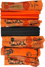 SEVEN PIECES OF HALLOWEEN CREPE PAPER TABLECLOTHS