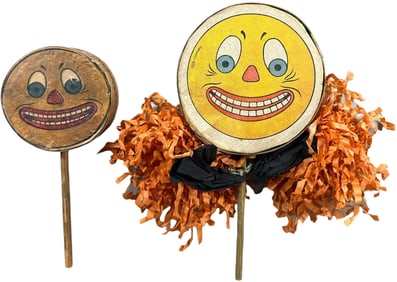 TWO GERMAN HALLOWEEN NOISEMAKERS