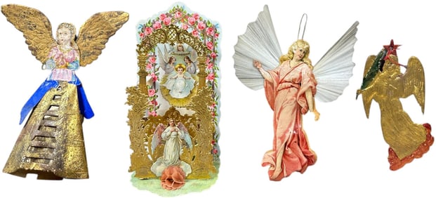 GROUP OF ANGEL PAPER DECORATIONS