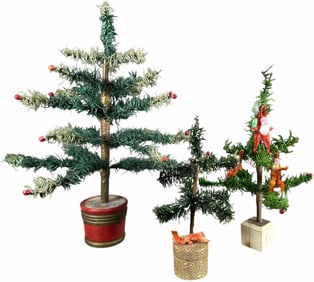 THREE SMALL FEATHER TREES