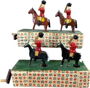 TWO GERMAN MECHANICAL SOLDIER TOYS