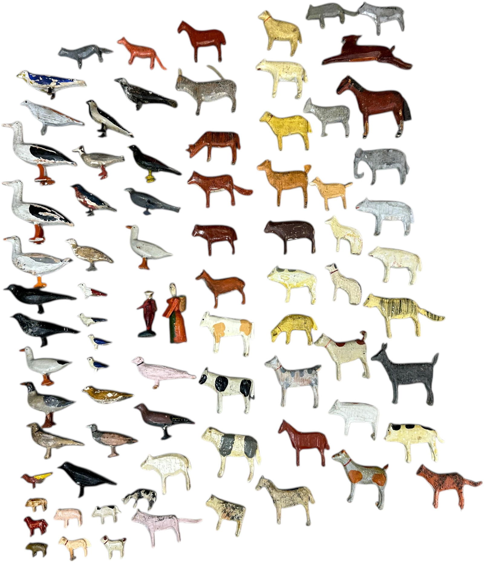 ASSORTED NOAHS ARK ANIMALS & FIGURES: 1225. ASSORTED NOAHS ARK ANIMALS & FIGURES | Wide assortment of different animals. | 1" - 4" l. | (Excellent Condition) | $300 - $600