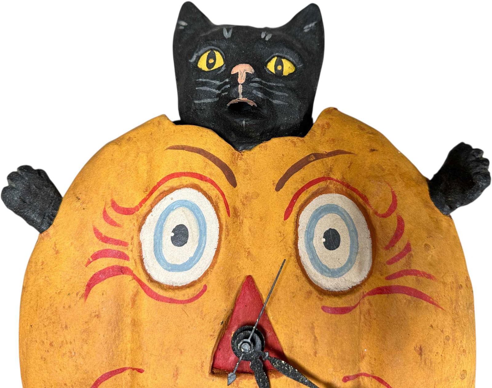 WHIMSY PUMPKIN BLACK CAT CLOCK - 3