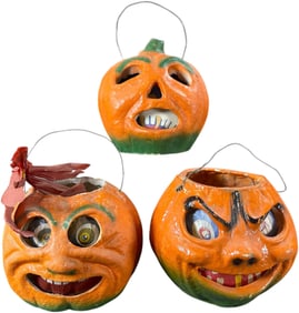 THREE LARGE HALLOWEEN LANTERNS