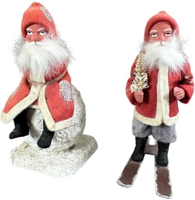 KATHY PATTERSON SANTA SKIER & SEATED ON SNOWBALL