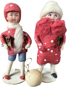 PAIR OF BISQUE HEAD COTTONS