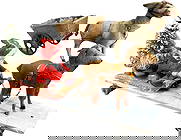 ANIMAL PULLED SANTA SLEIGH & CART: 1273. ANIMAL PULLED SANTA SLEIGH & CART | Donkey pulling cart German figures. Provenance: Linda Morrow Collection | 11" l. | (Excellent Condition) | $400 - $800