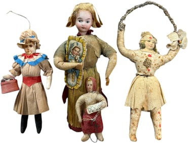 FOUR COTTON ORNAMENTS