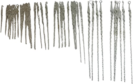 THIRTY-THREE GLASS ICICLE ORNAMENTS