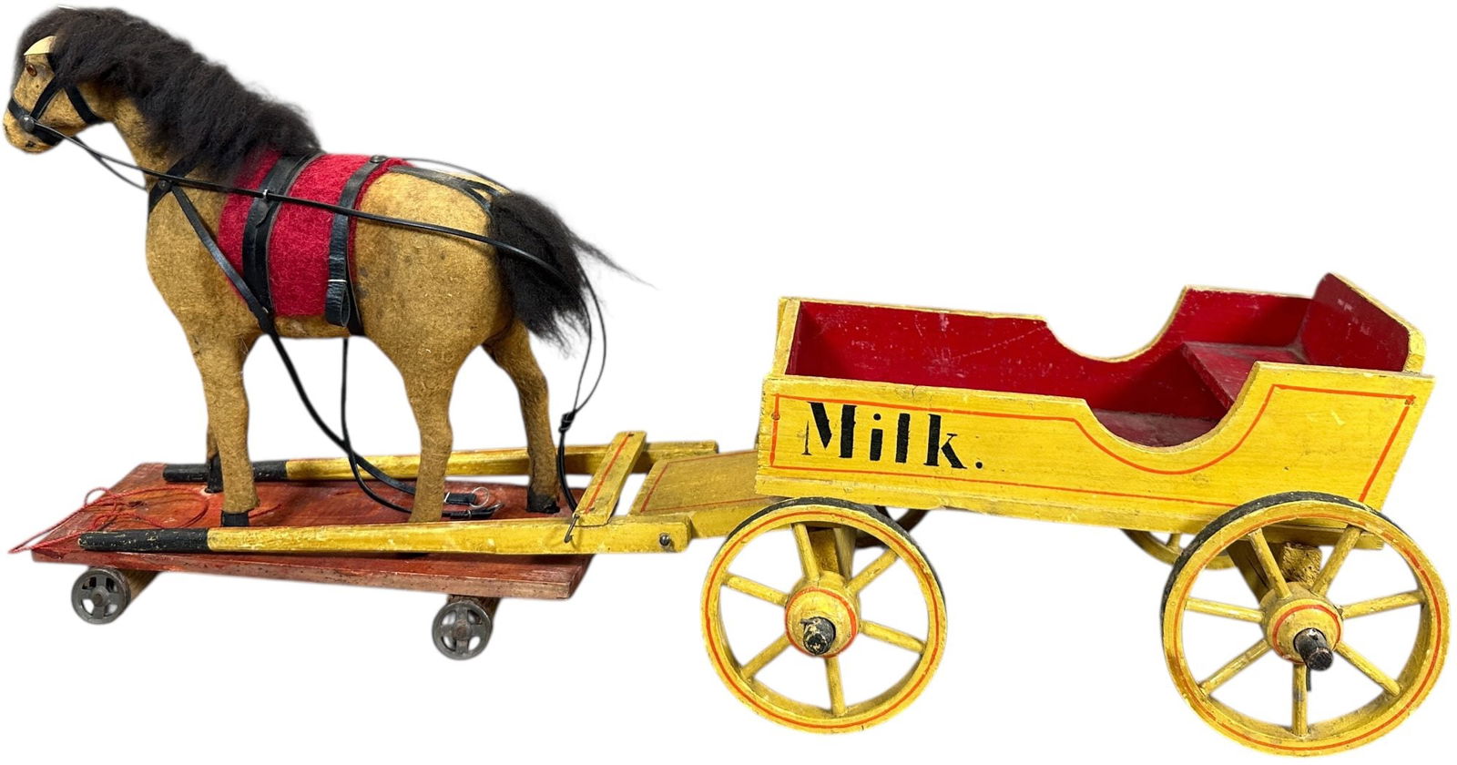 GERMAN HORSE DRAWN WOODEN MILK WAGON - 2