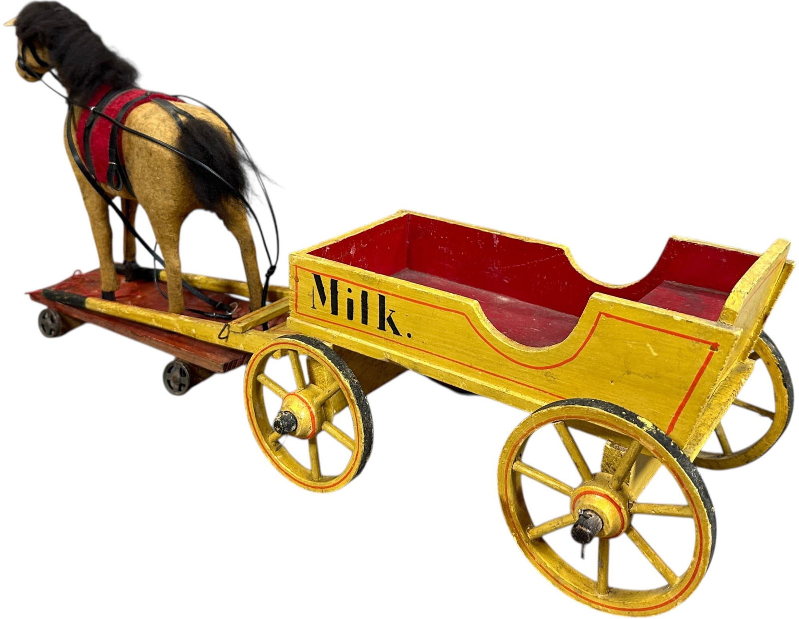 GERMAN HORSE DRAWN WOODEN MILK WAGON - 3