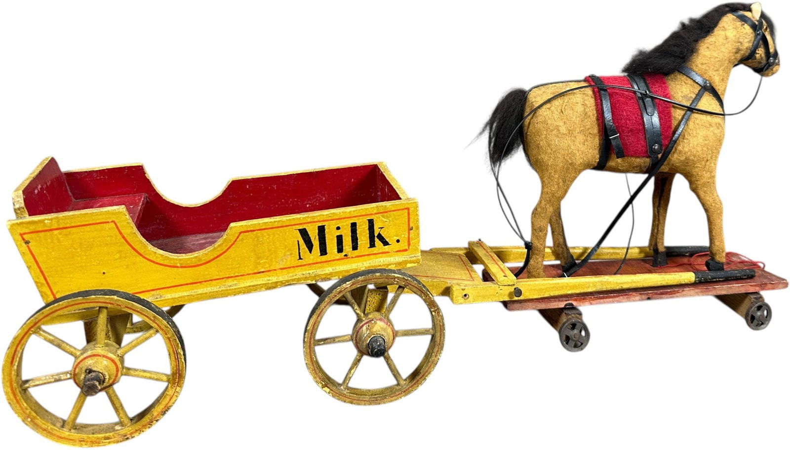 GERMAN HORSE DRAWN WOODEN MILK WAGON - 5