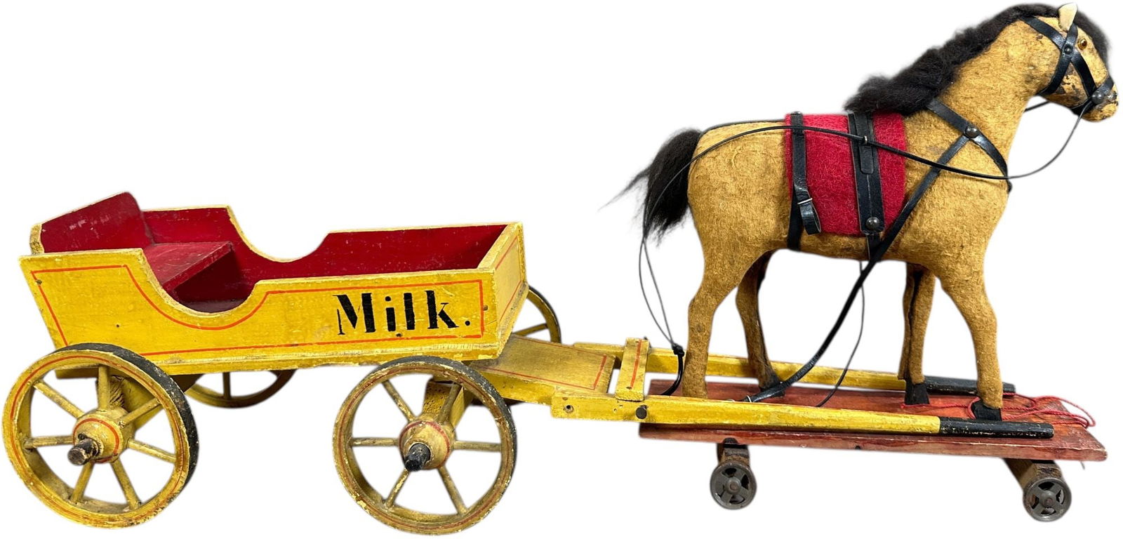 GERMAN HORSE DRAWN WOODEN MILK WAGON - 6