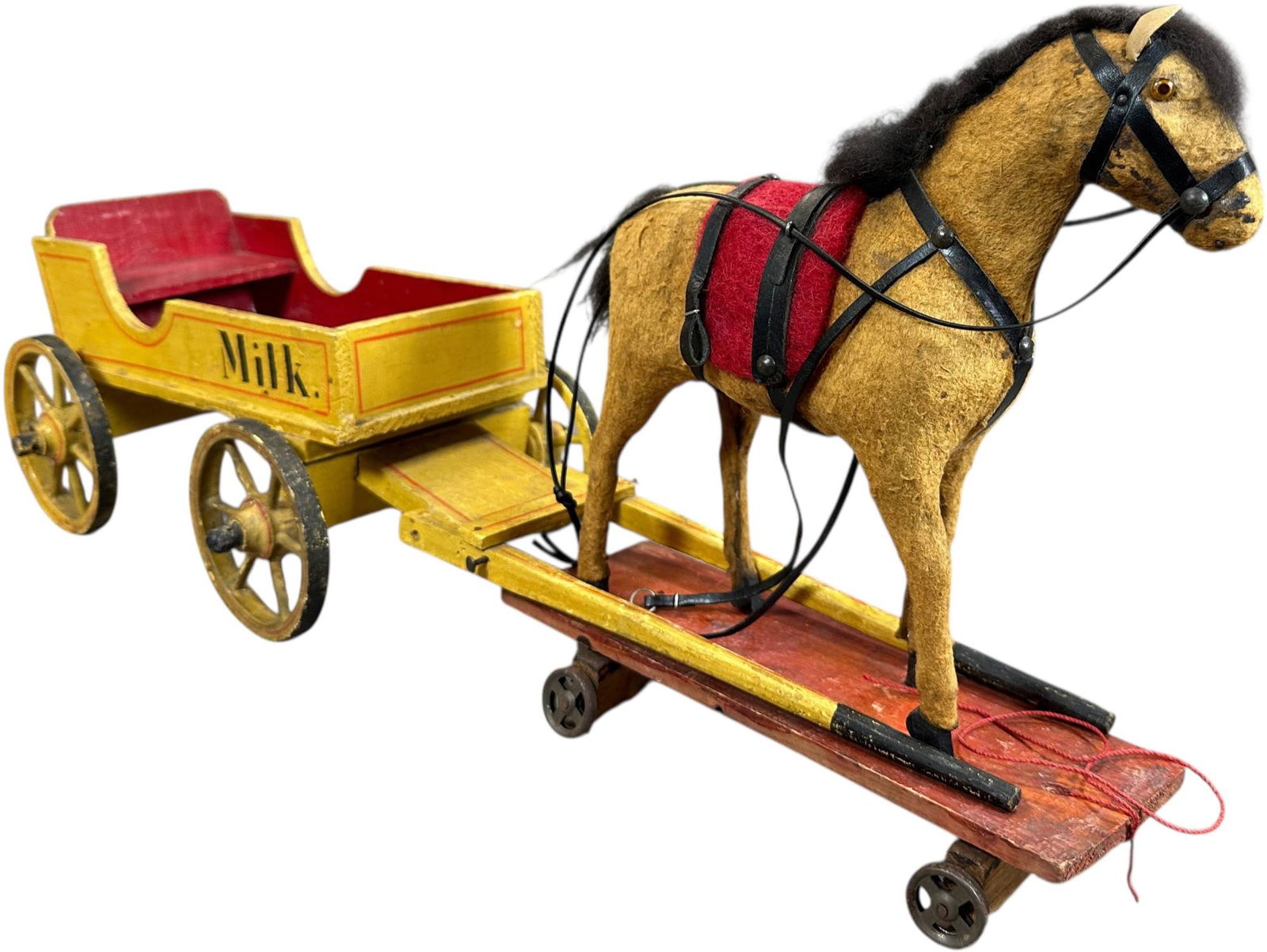 GERMAN HORSE DRAWN WOODEN MILK WAGON - 7