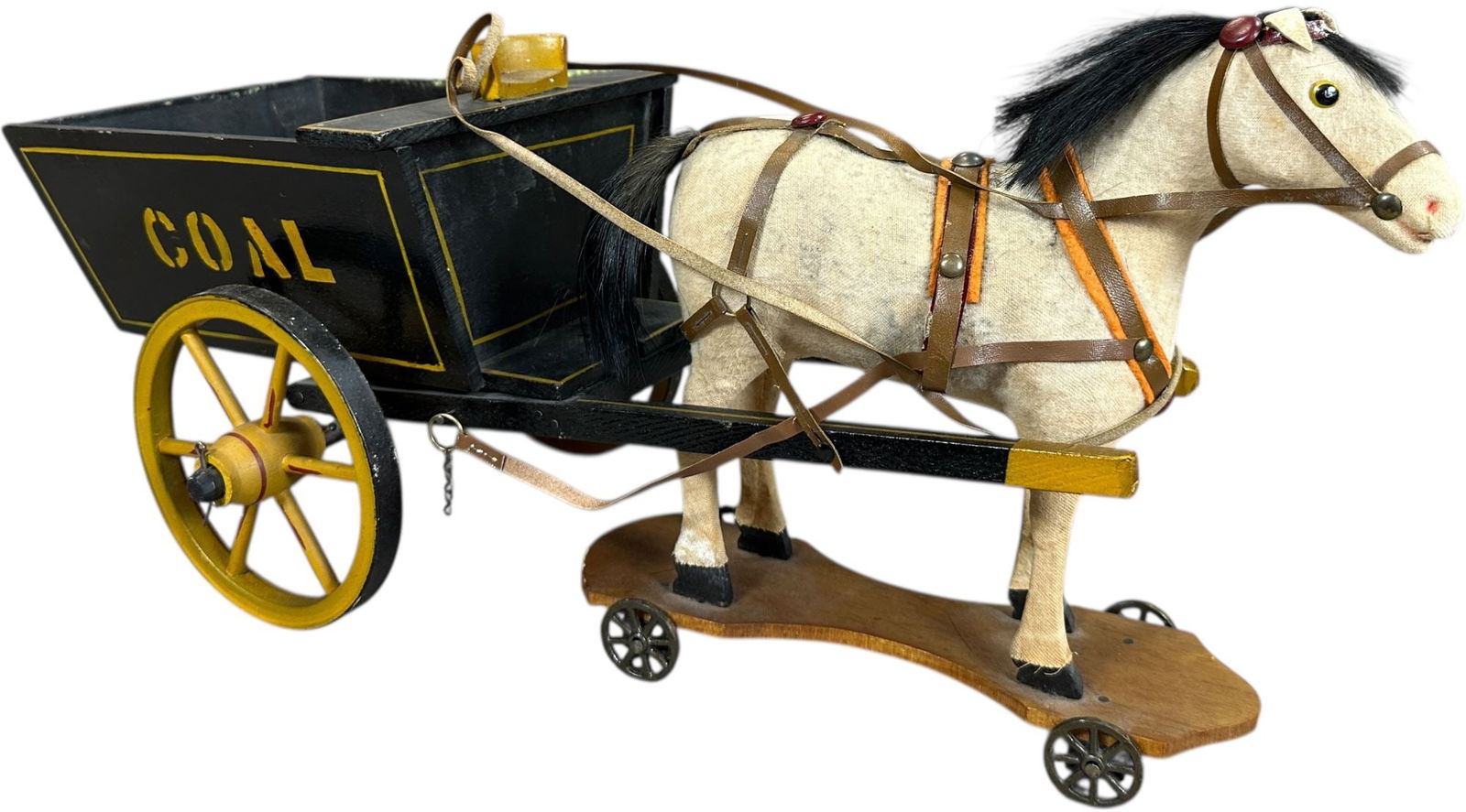 GERMAN HORSE DRAWN WOODEN COAL WAGON (1 of 9)