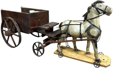 GERMAN HORSE DRAWN WOODEN WAGON