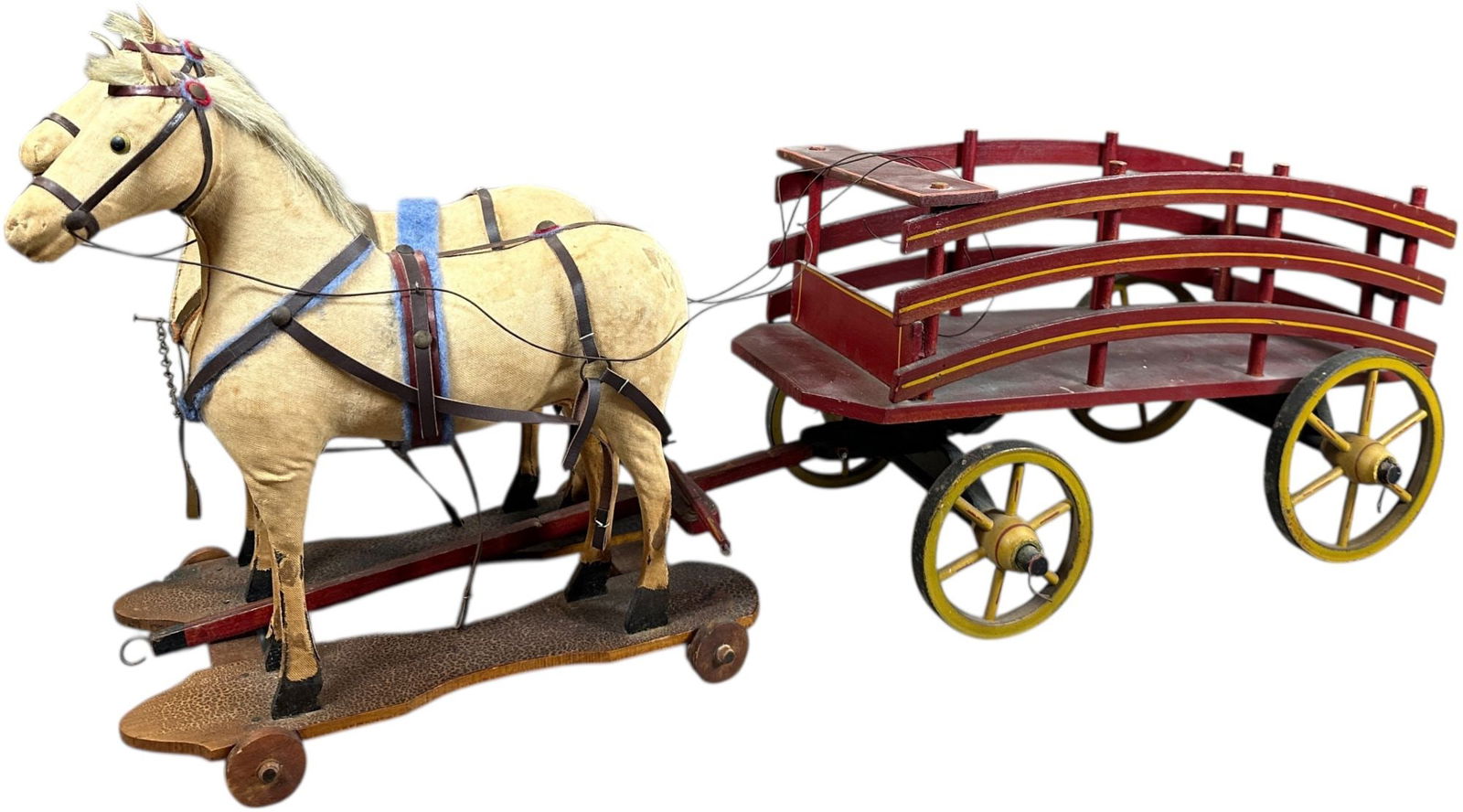 GERMAN HORSE DRAWN WOODEN STAKE WAGON (1 of 8)