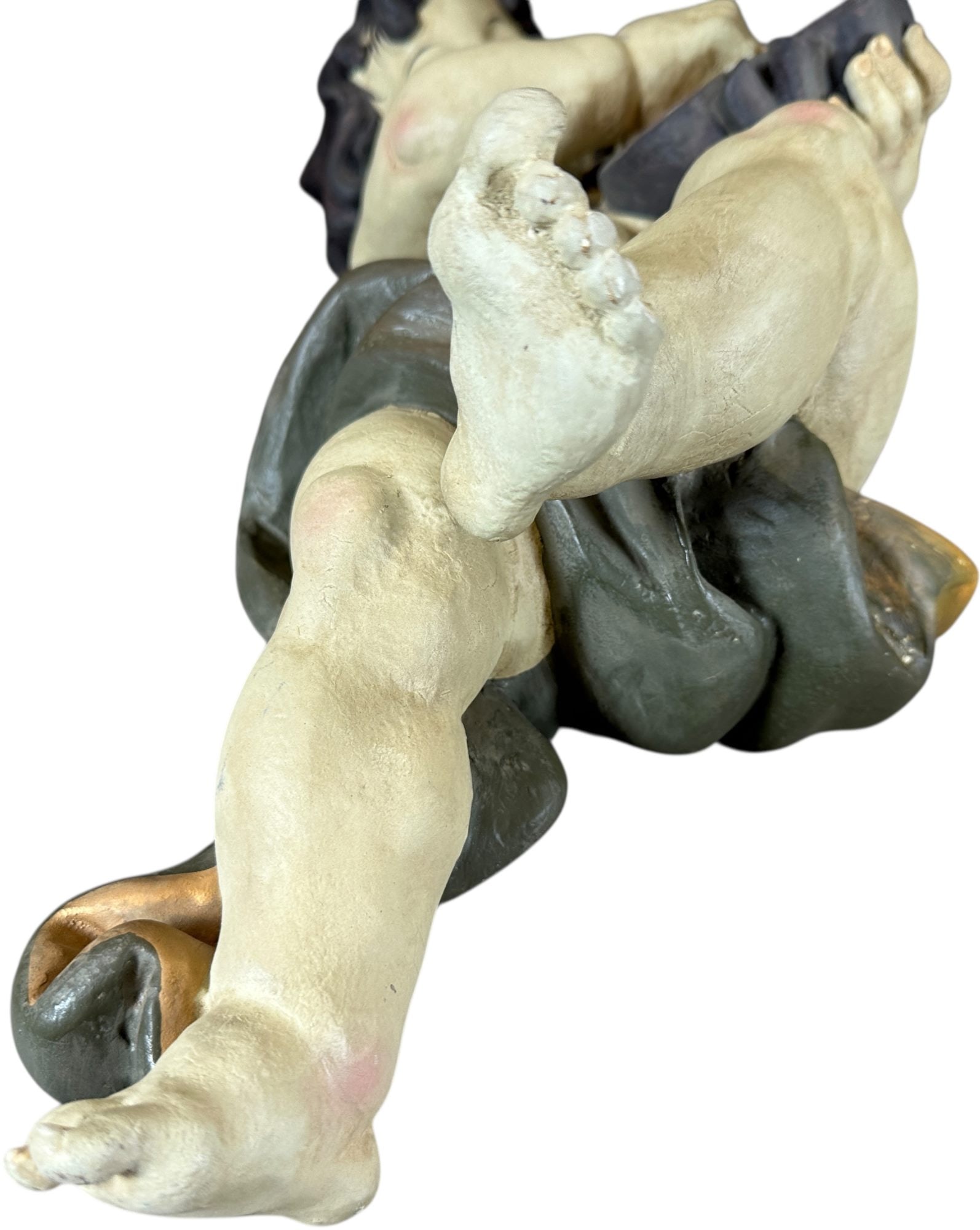 PLASTER CHERUB PLAYING LYRE - 3