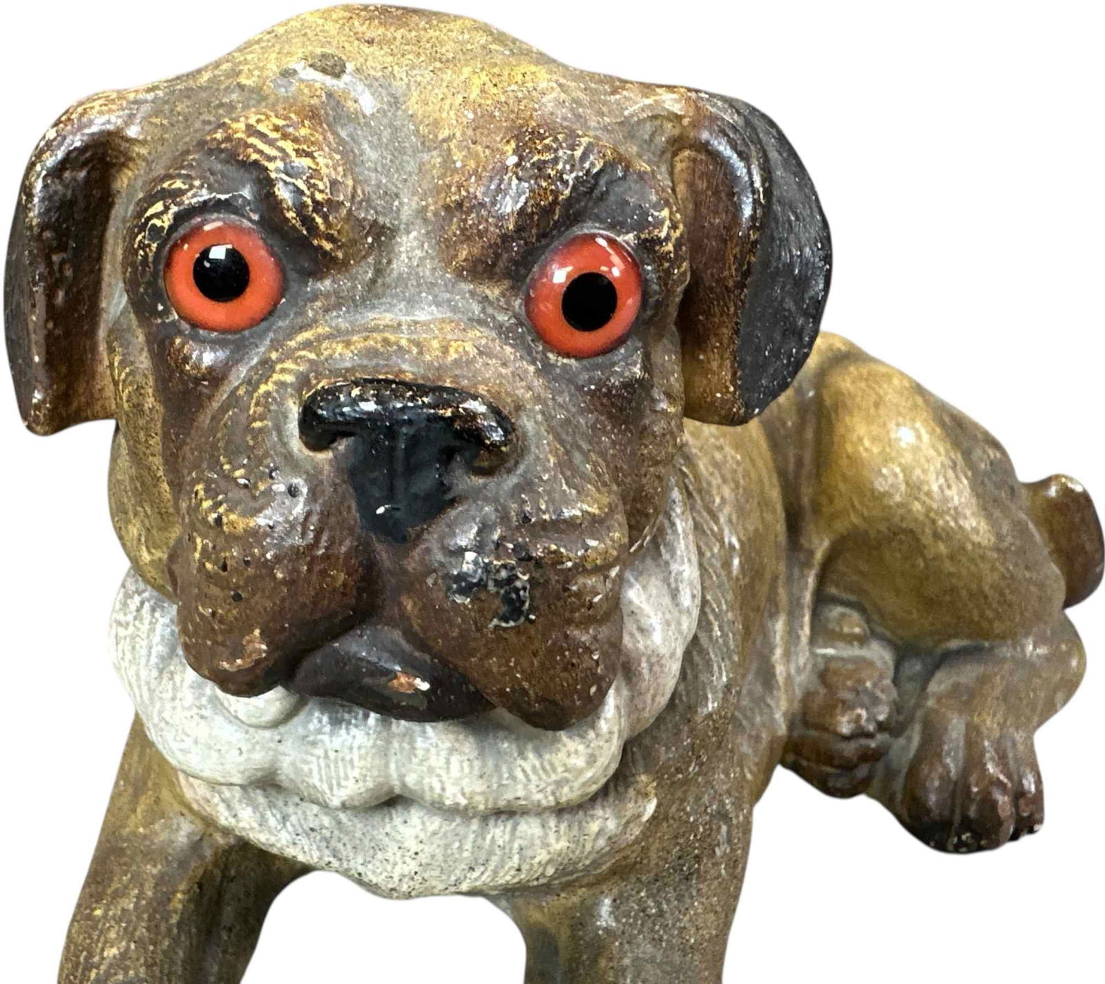 CHALKWARE LAYING BOXER DOG FIGURE - 3