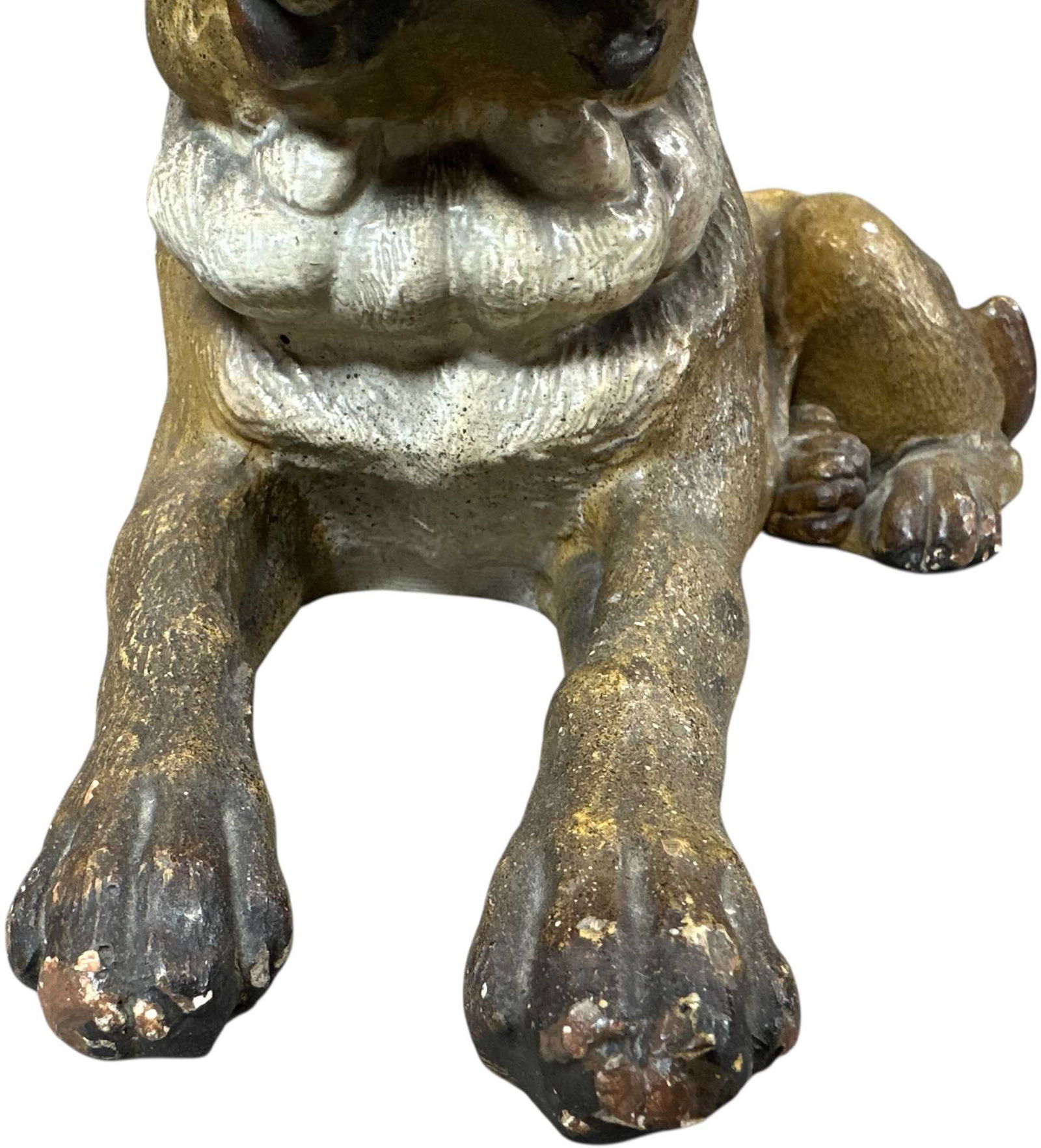 CHALKWARE LAYING BOXER DOG FIGURE - 4