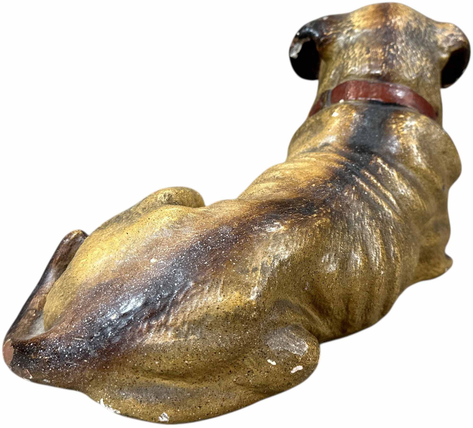 CHALKWARE LAYING BOXER DOG FIGURE - 7