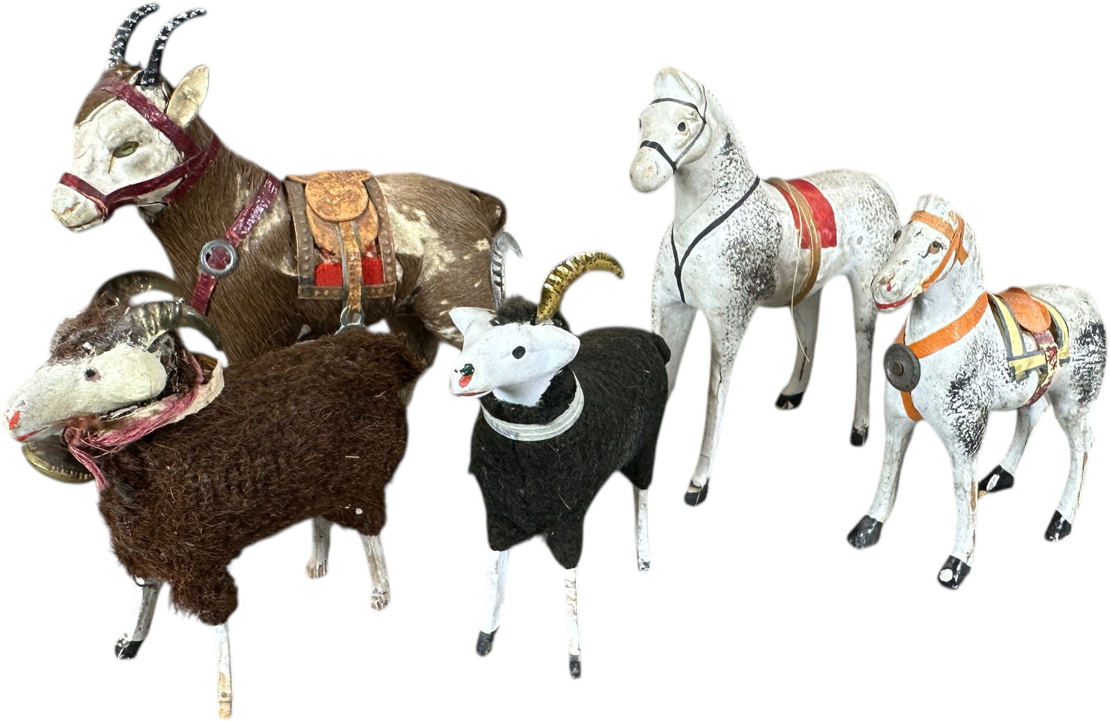 FIVE GERMAN GOATS & HORSES: 1309. FIVE GERMAN GOATS & HORSES | 3.5" h. | (Excellent Condition) | $300 - $600
