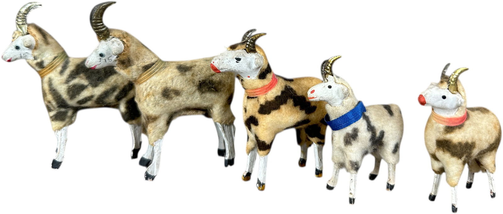 FIVE GERMAN GOATS W/METAL HORNS - 2