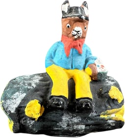 RABBIT SITTING ON A LOG CANDY CONTAINER