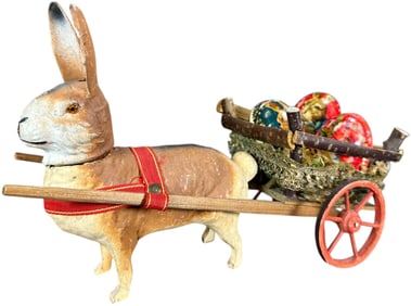 RABBIT CANDY CONTAINER EGG WAGON