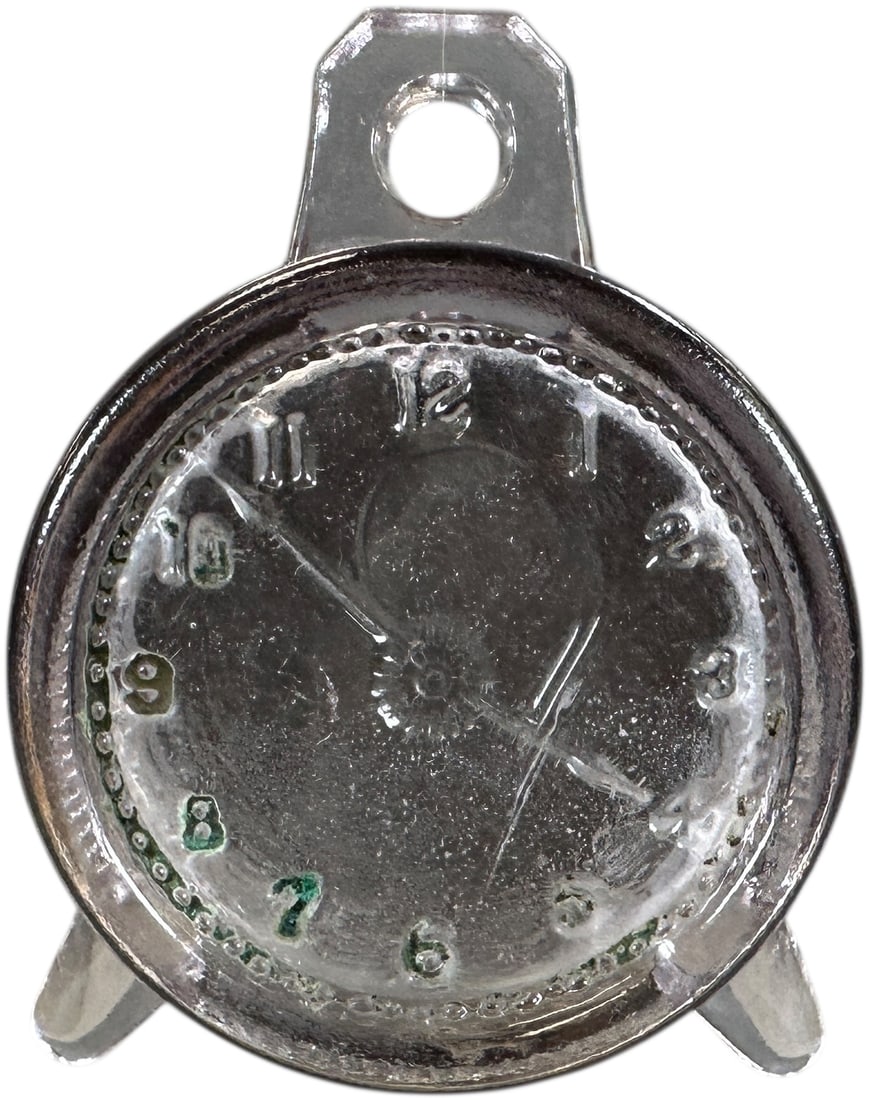 CLOCK CANDY CONTAINER: 1336. CLOCK CANDY CONTAINER | 3" h. | (Very Good to Excellent Condition) | $150 - $300