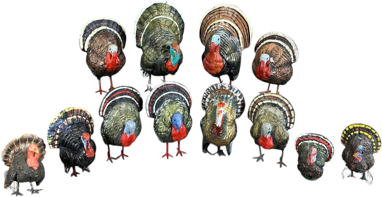 TWELVE SMALL GERMAN COMPOSITION TURKEYS - 2