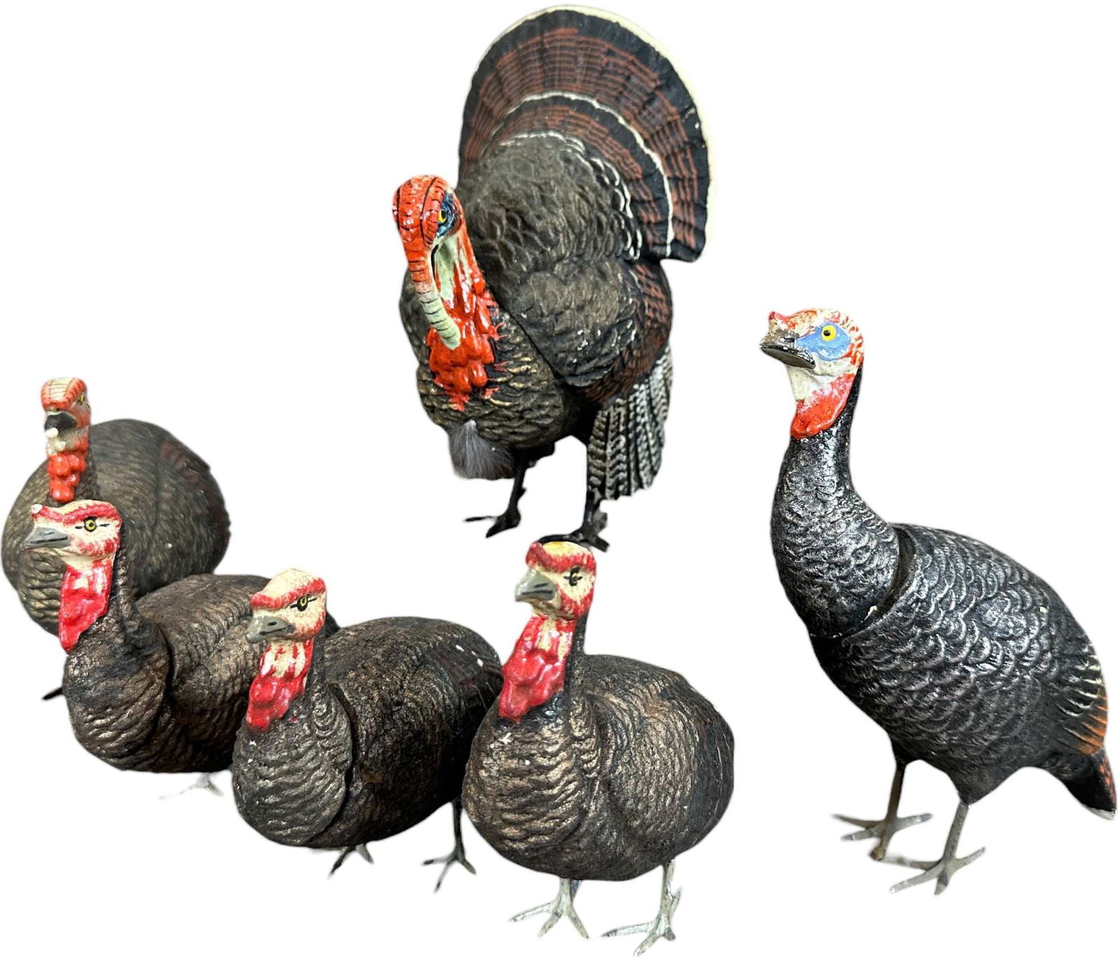 FLOCK OF HEN TURKEY CANDY CONTAINERS - 2