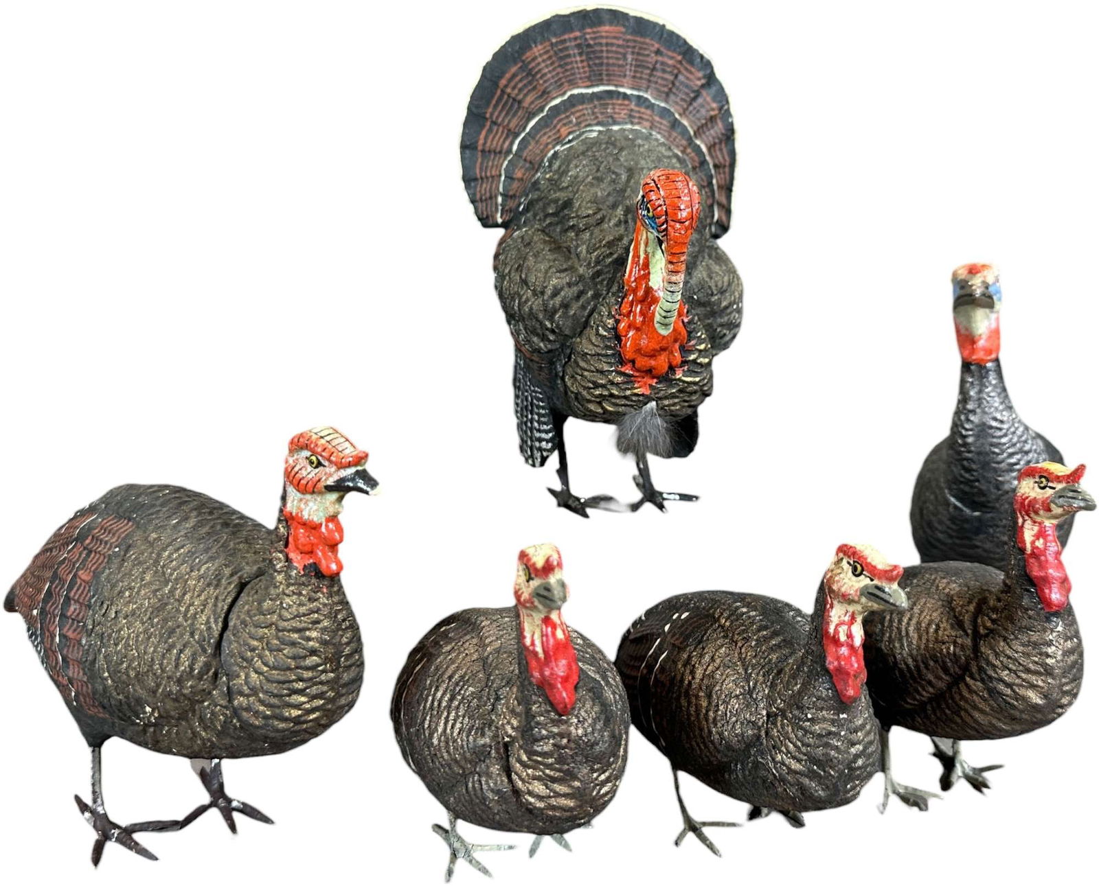 FLOCK OF HEN TURKEY CANDY CONTAINERS - 3