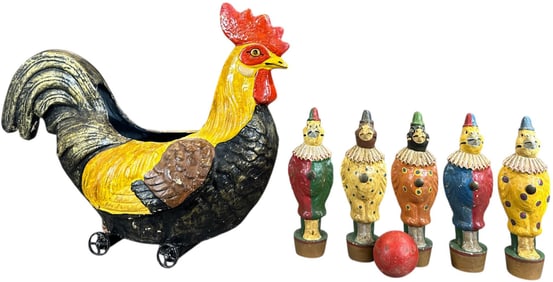 SMALL GERMAN ROOSTER SKITTLE PIN SET