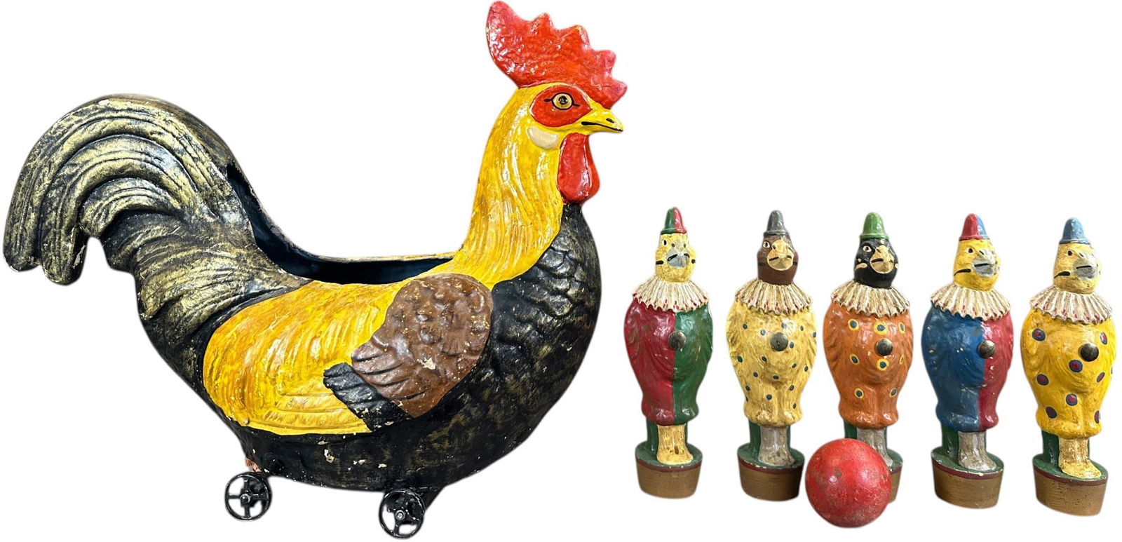 SMALL GERMAN ROOSTER SKITTLE PIN SET - 2