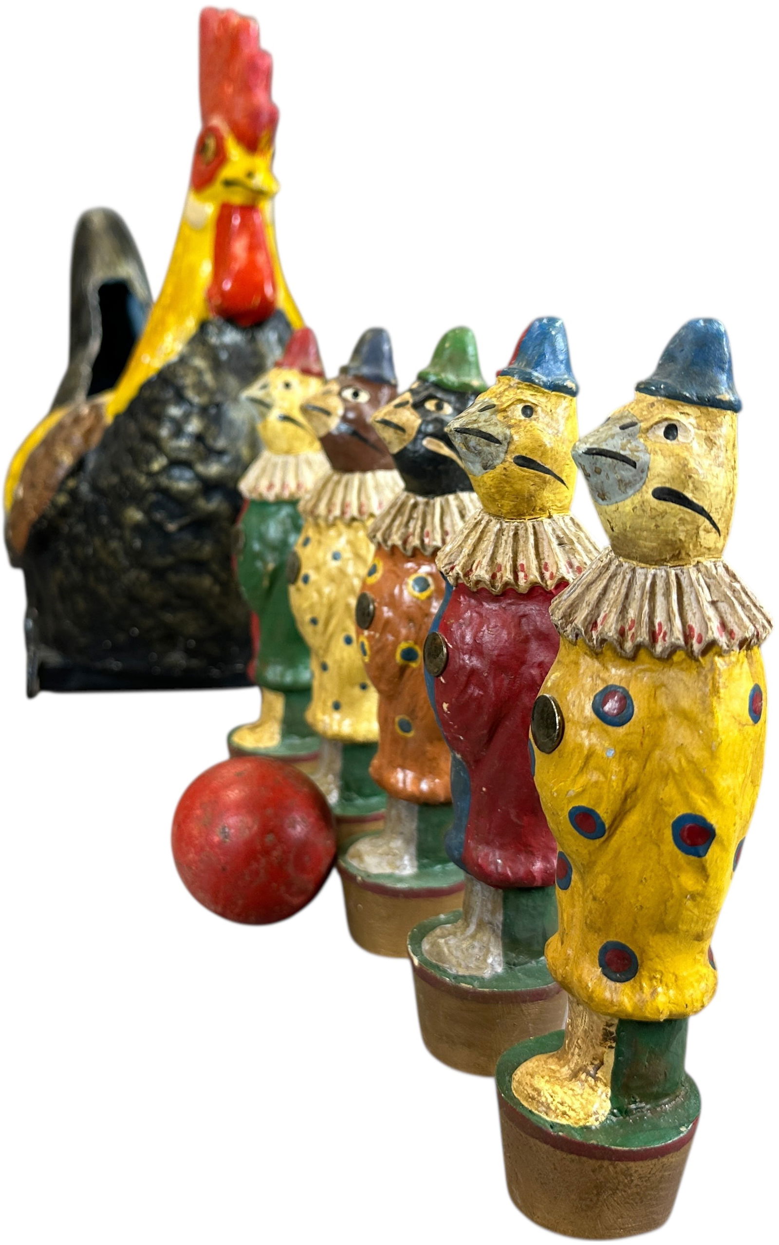 SMALL GERMAN ROOSTER SKITTLE PIN SET - 3