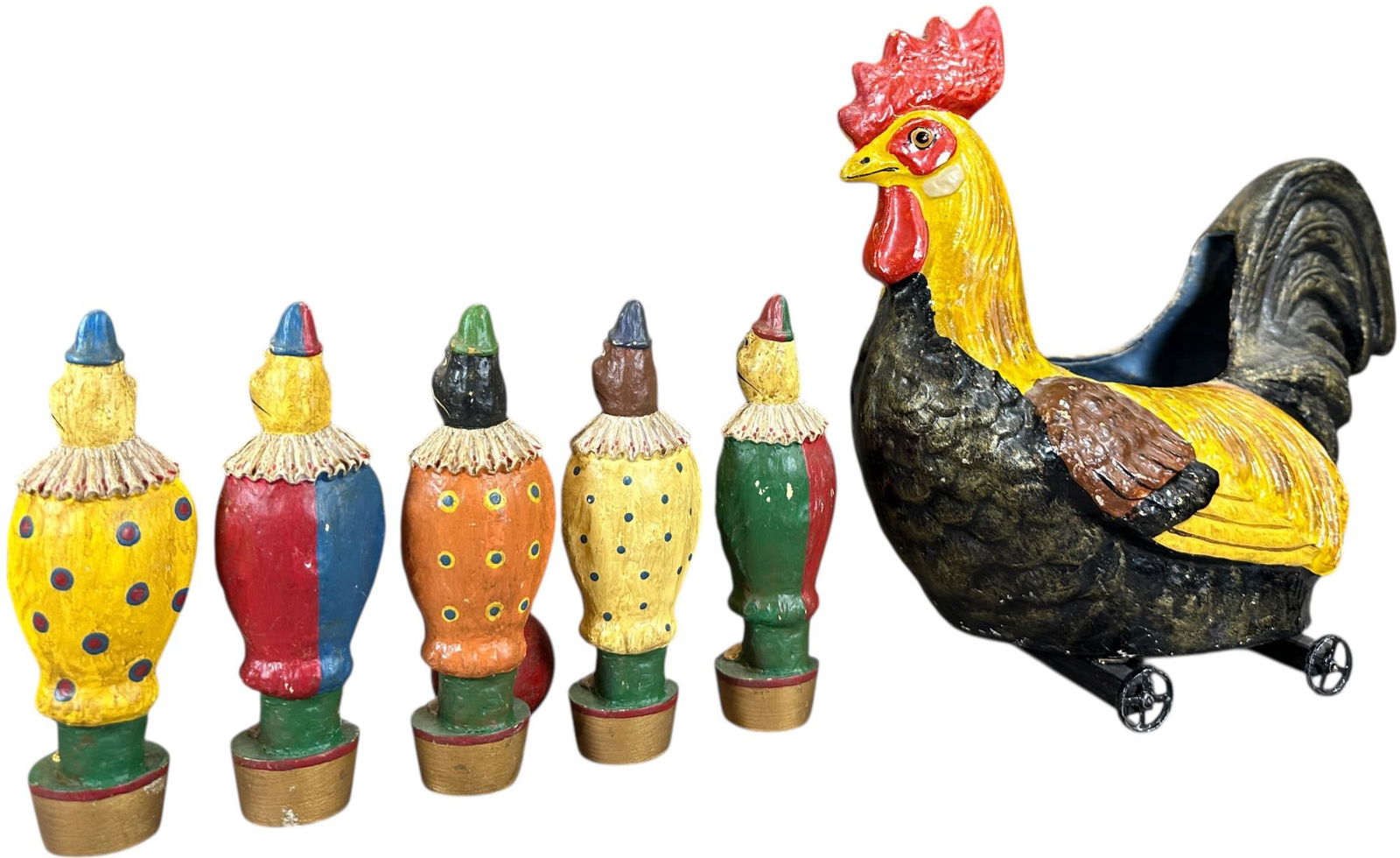 SMALL GERMAN ROOSTER SKITTLE PIN SET - 4