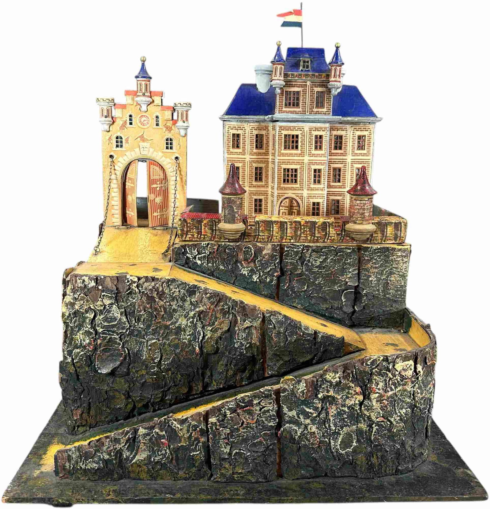 BLUE ROUND ROOF CASTLES: 1357. BLUE ROUND ROOF CASTLES | 21" l. x 17" h. | (Excellent to Pristine Condition) | $600 - $900