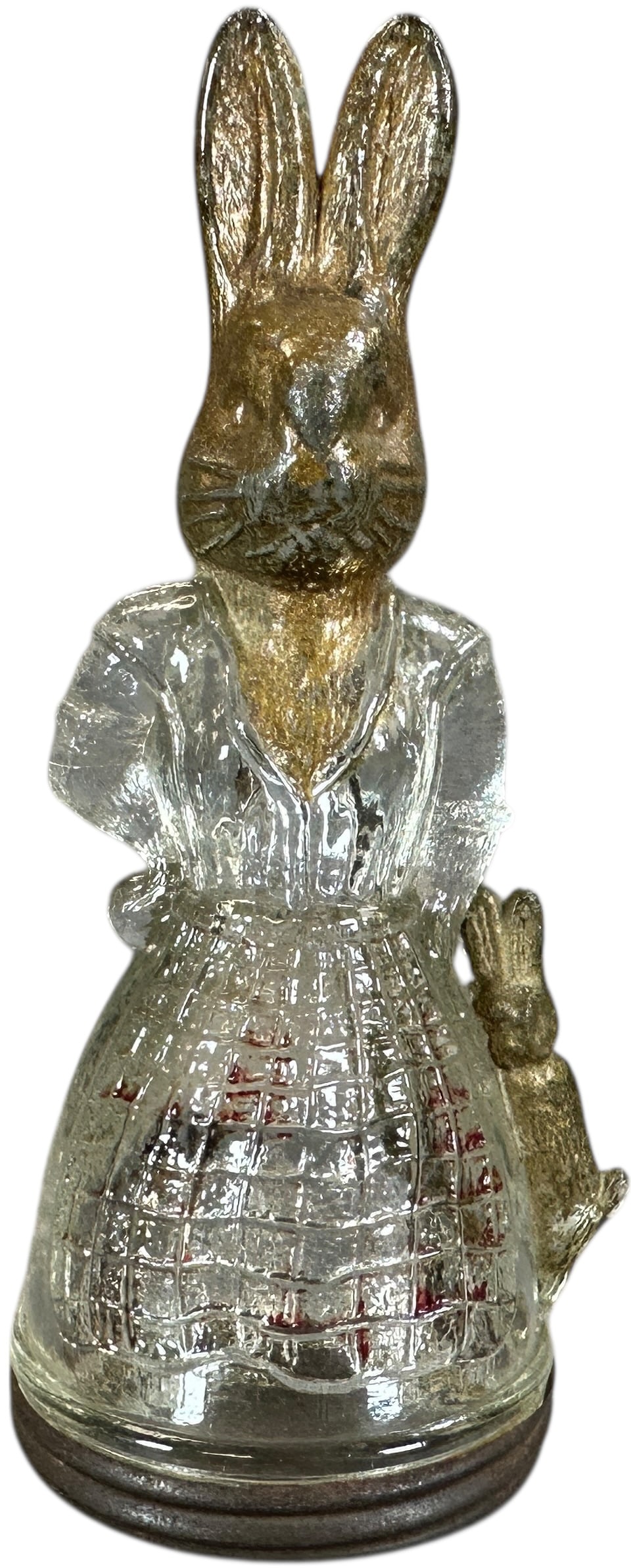 RABBIT WEARING APRON GLASS CANDY CONTAINER (1 of 5)