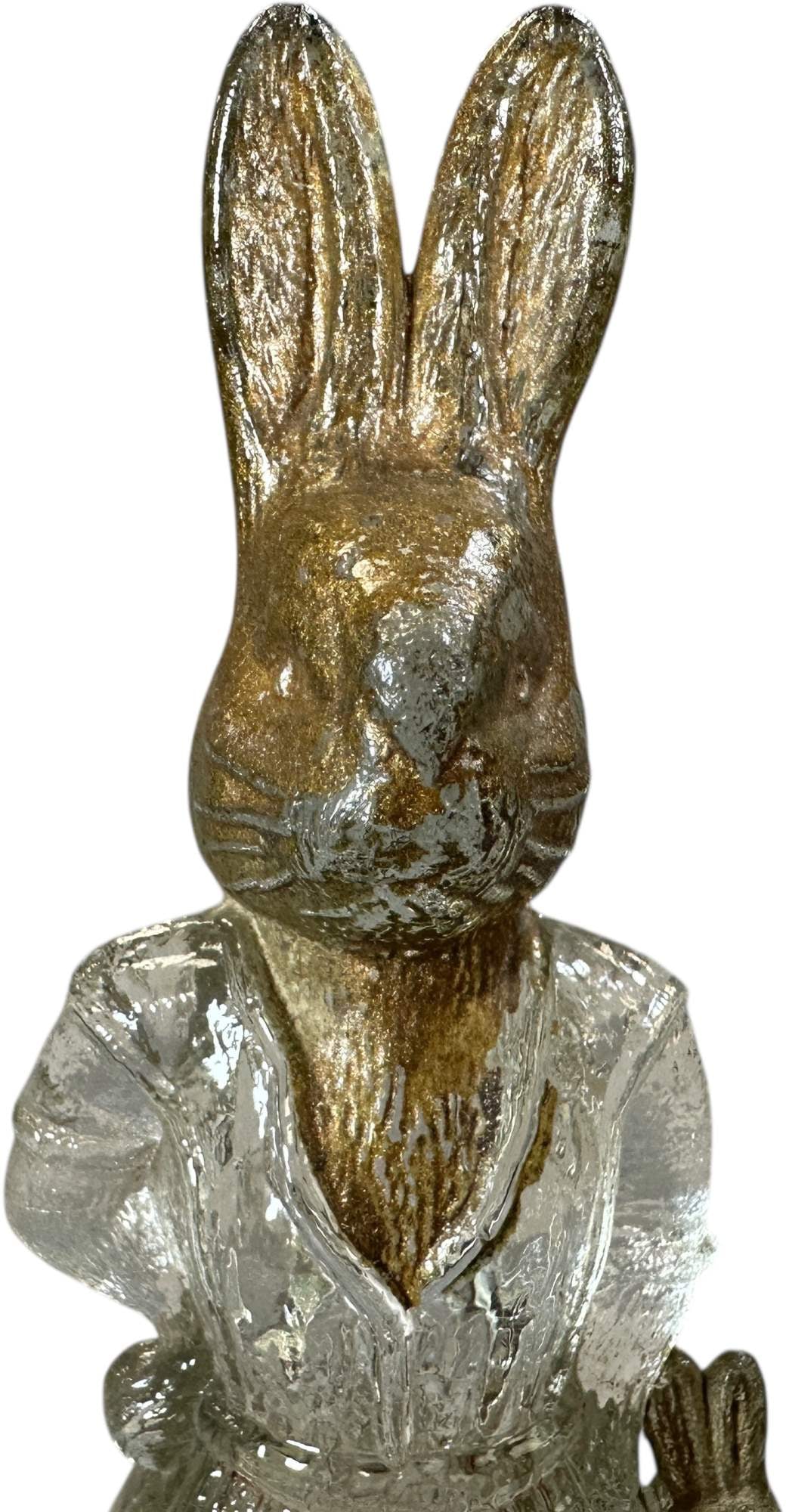 RABBIT WEARING APRON GLASS CANDY CONTAINER - 2