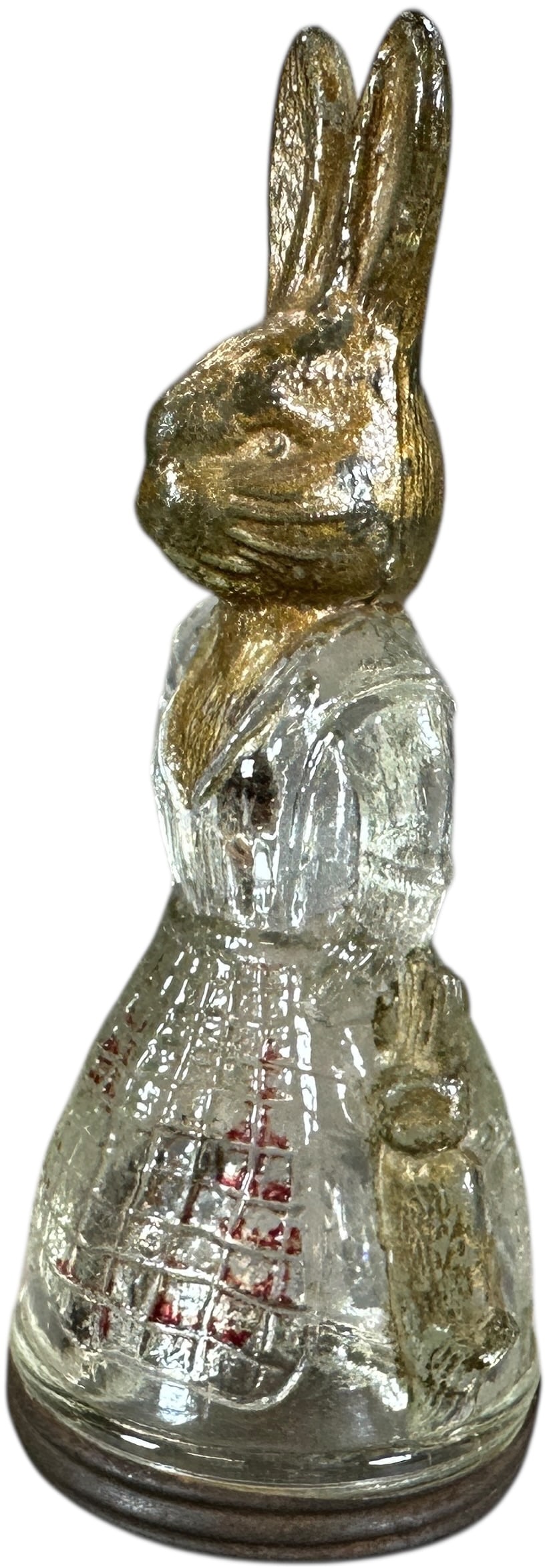 RABBIT WEARING APRON GLASS CANDY CONTAINER - 3