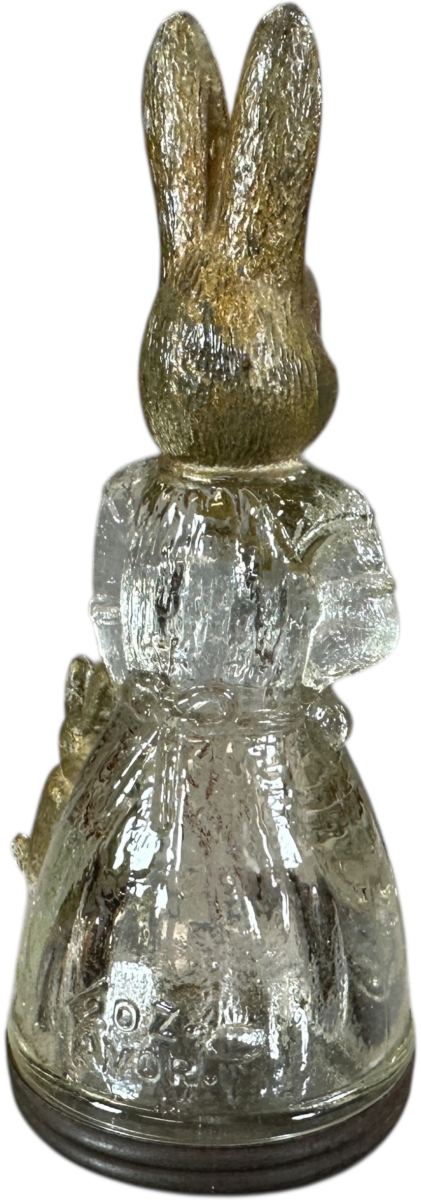 RABBIT WEARING APRON GLASS CANDY CONTAINER - 4